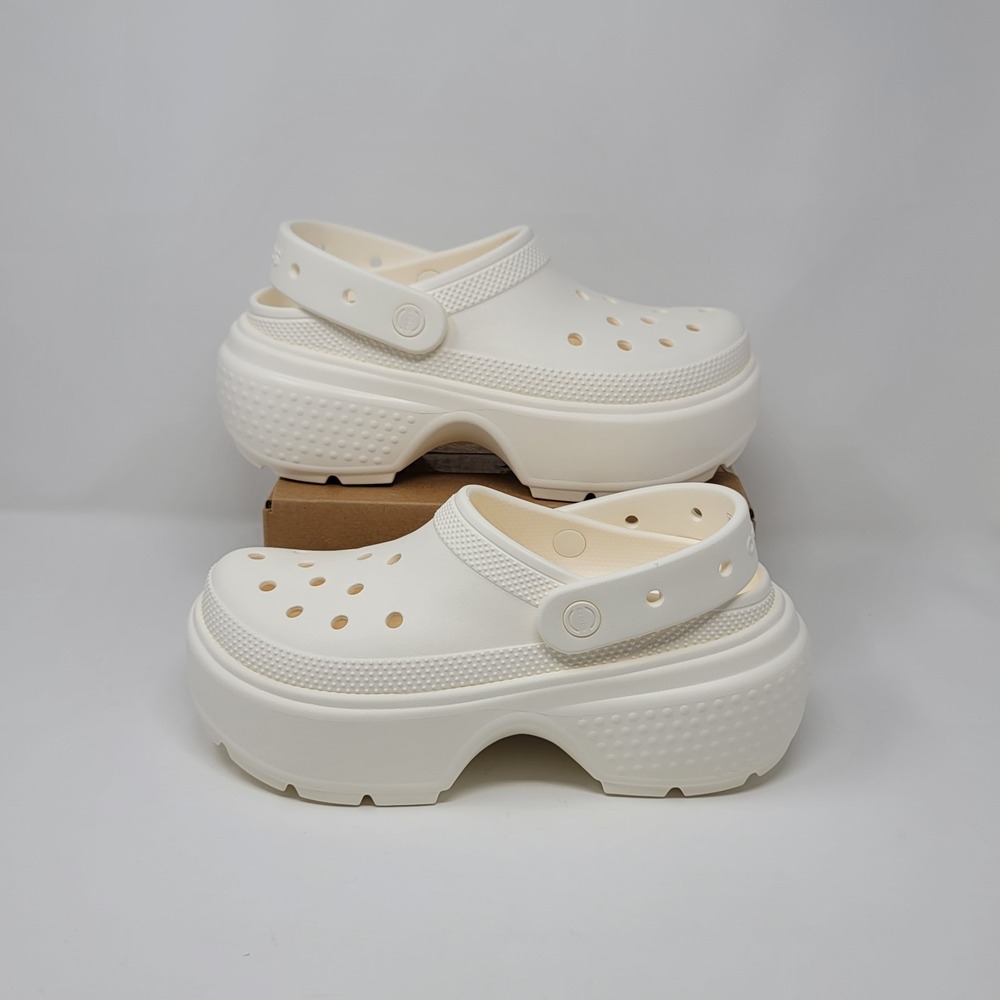 Crocs Stomp Clog-Chalky White Platform Slides Women's 9 Men's 7‎ 209347-0WV - Picture 3 of 6